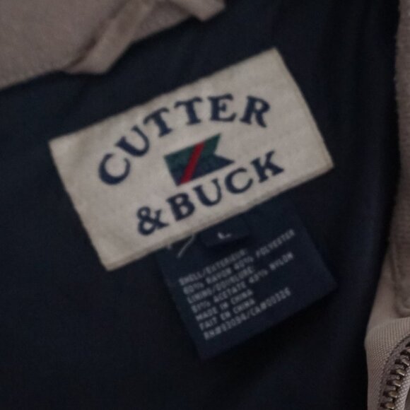 Vintage '90S Cutter And Buck Taupe Citation X Jet Zip Up Bomber Jacket Large - Picture 9 of 9